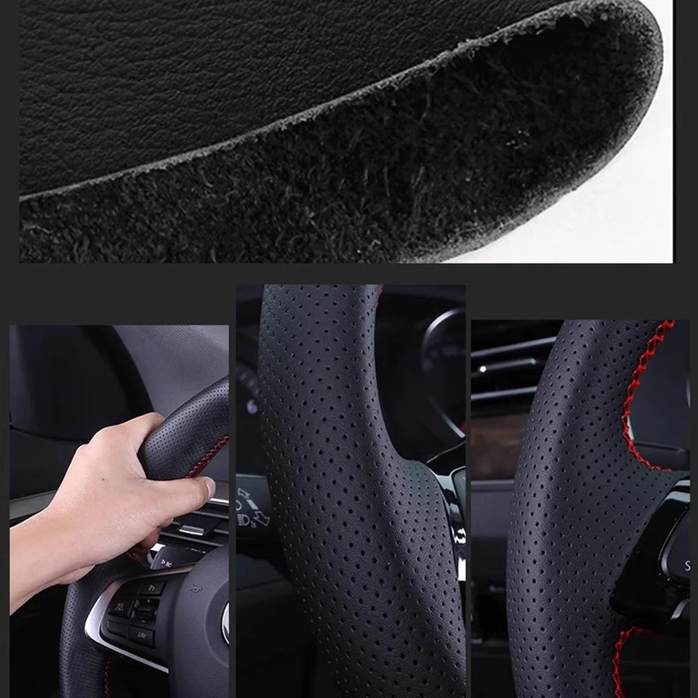 Couvre-volant en cuir microfibre à coudre