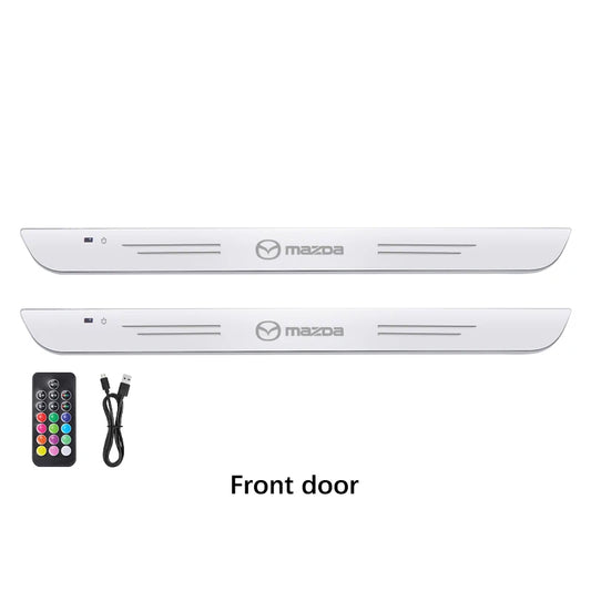 Seuils de porte LED sans fil 7 couleurs – Édition Mazda – Porte avant Mazda