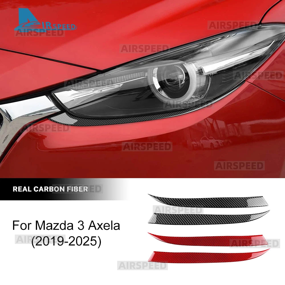 Sourcils de phares en fibre de carbone autocollants – Mazda 3 BP berline & compacte – photo 2