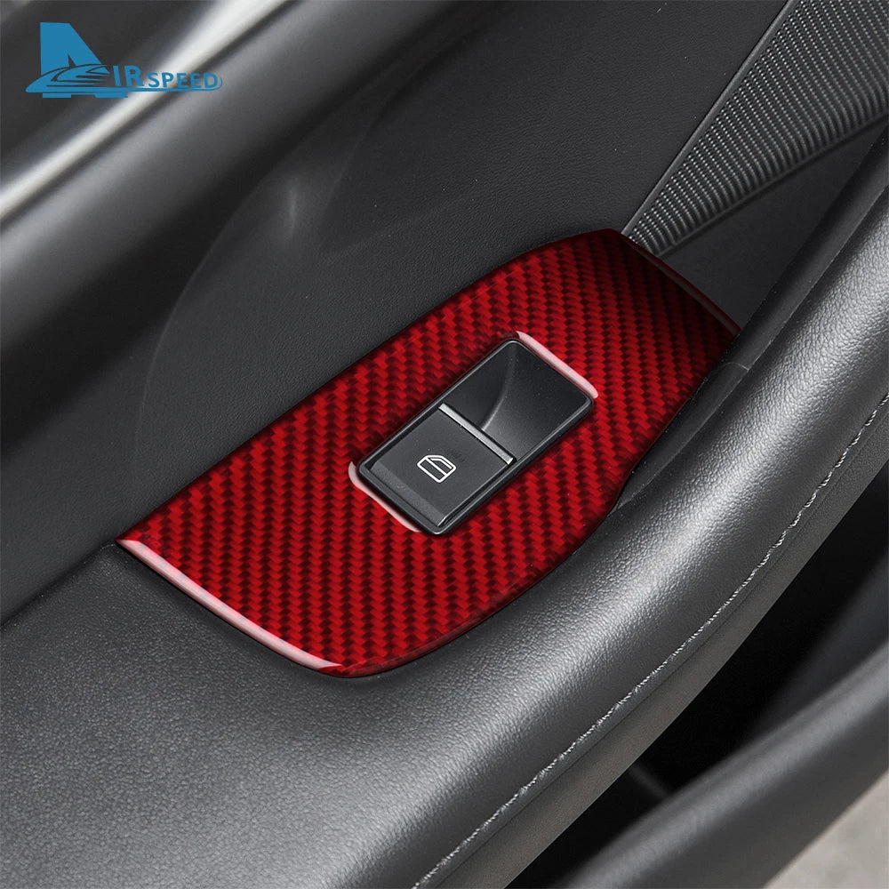 Autocollant fibre de carbone pour panneau de commande des lève-vitres arrière – Mazda 3 BP – photo 3