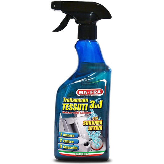 Mafra Traitement 3-en-1 Tissus – Démaquille & Dégraisse Velours, Alcantara et Tissus Délicats 🧼🌸 Ravive les Couleurs & Parfume l’Habitacle – 500 ml