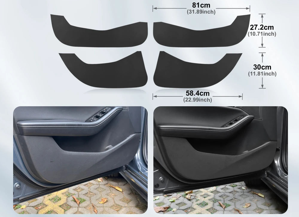 Protection anti-coup de pied en suédine pour portes