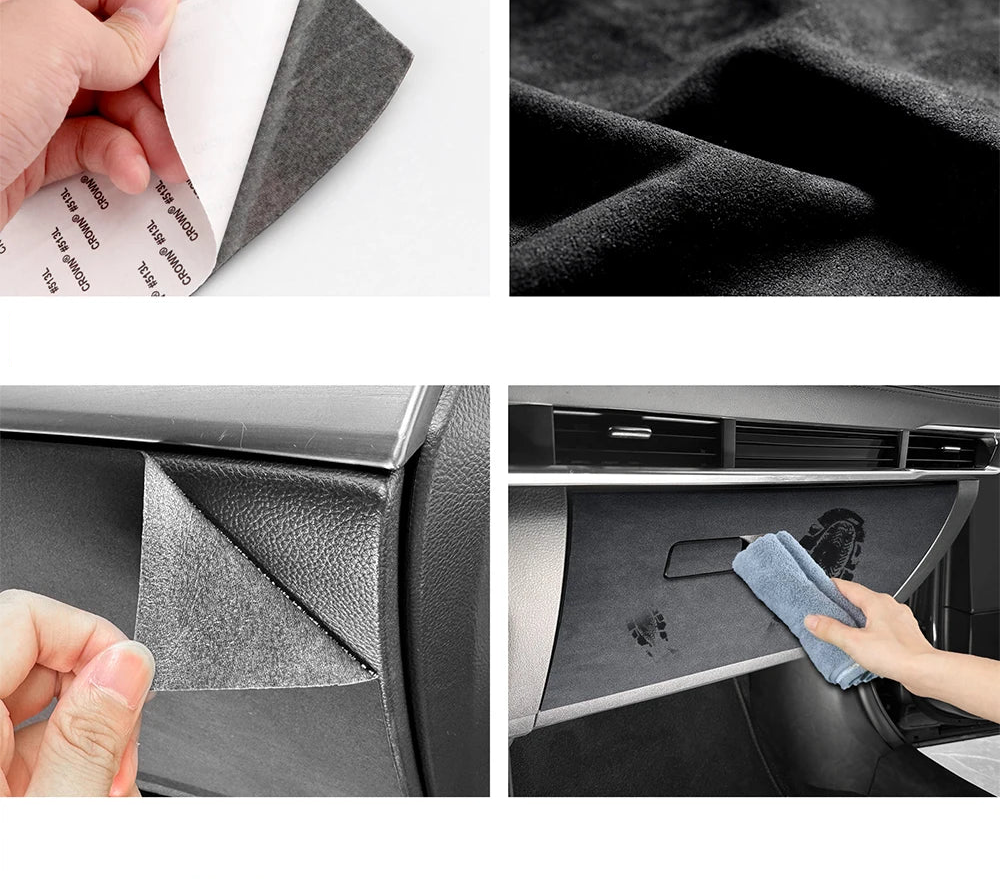 Protection anti-coup de pied boîte à gant suédine ou carbone