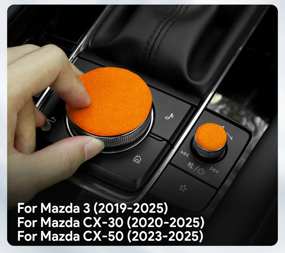 Protection garniture bouton central multimédia en suédine