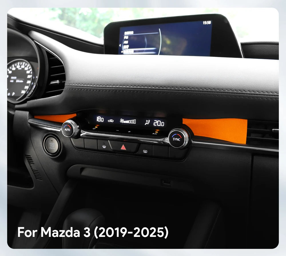 Protection garniture panneau sortie d’air tableau de bord en suédine