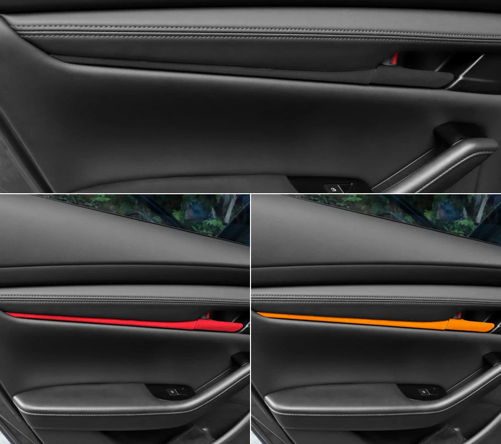 Protection garniture poignée intérieure porte en suédine