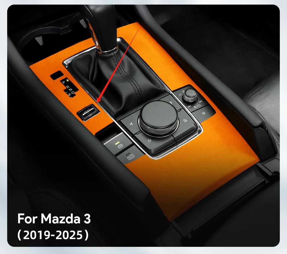 Protection pour console centrale levier automatique et bouton sport en suédine