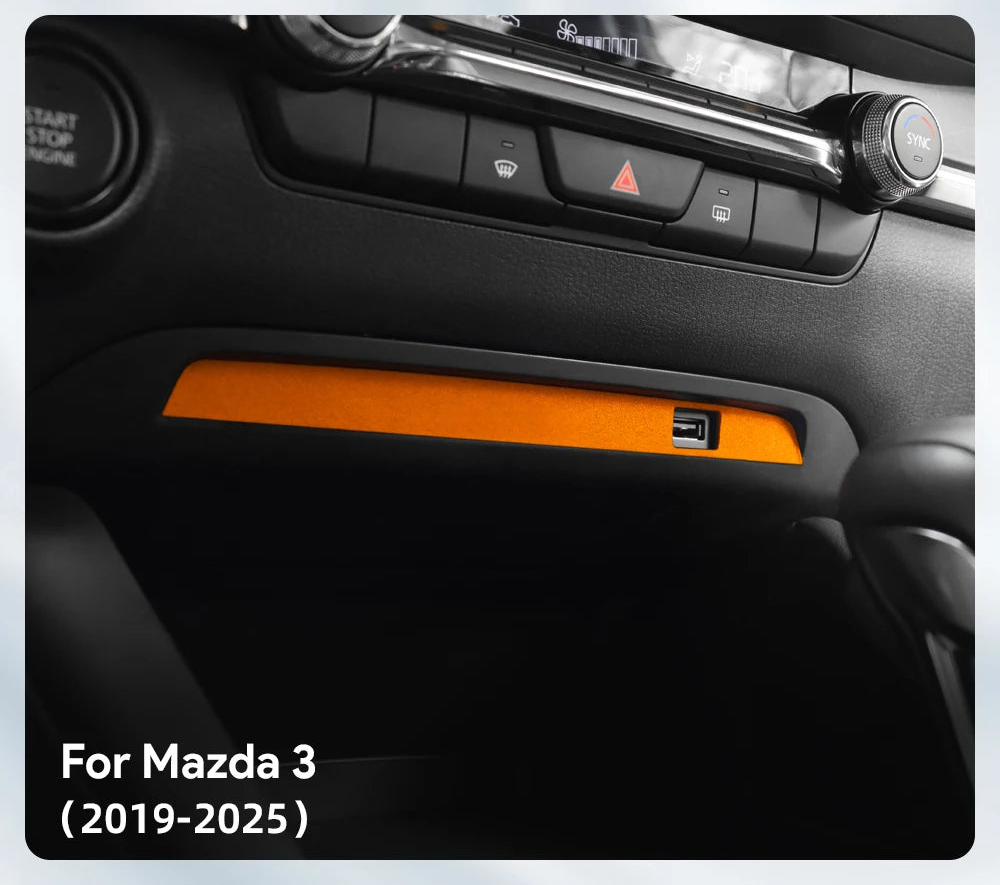 Protection garniture pour panneau USB console centrale en suédine