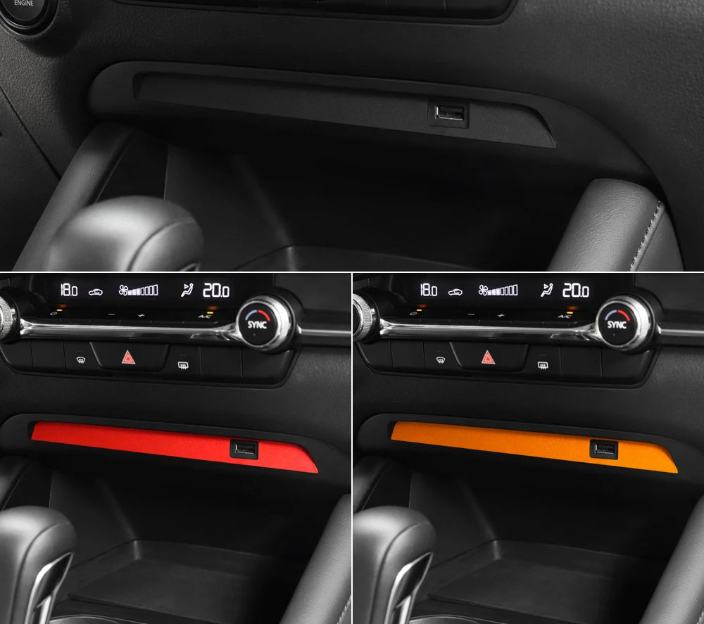 Protection garniture pour panneau USB console centrale en suédine