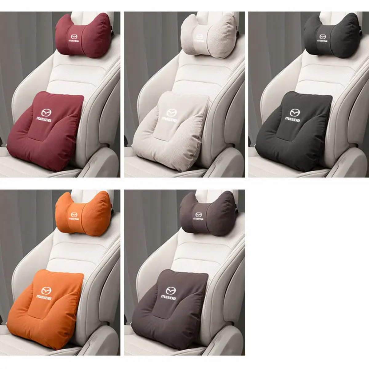 Appuie-tête et Coussin Lombaire en Daim Premium – Mazda