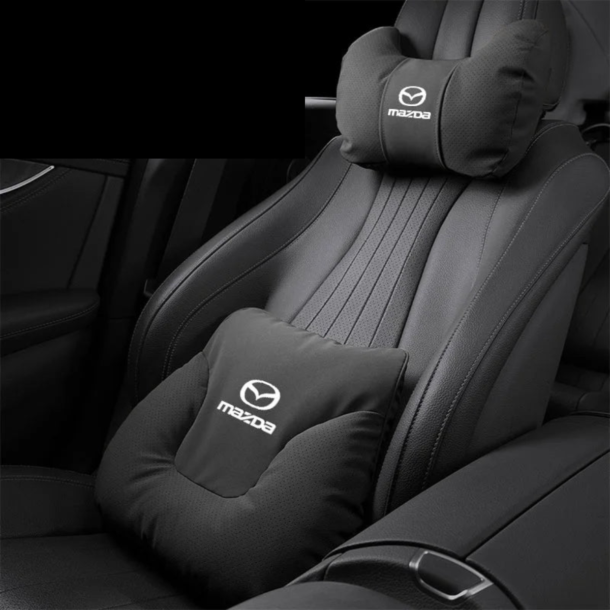 Appuie-tête et Coussin Lombaire en Daim Premium – Mazda