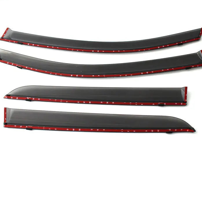 Déflecteurs d'Air & de Pluie de Vitres Latérales avec Liseré Chromé – Pack de 4