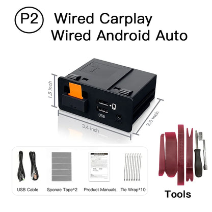 Kit CarPlay et Android Auto avec hub USB type origine – Mazda Connect – Filaire P2 + outils de démontage