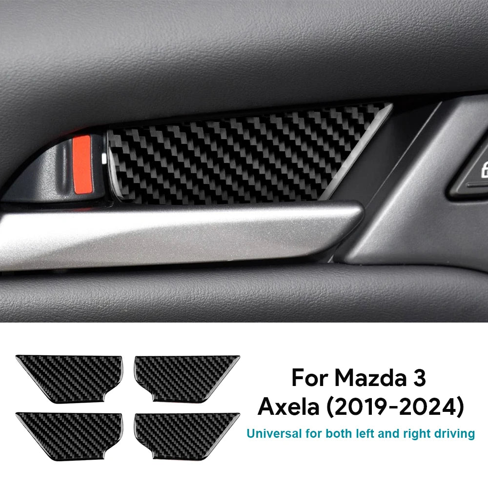 Autocollants fibre de carbone pour cuvettes de poignées de portes intérieures – Mazda 3 BP & CX-30 – photo 8