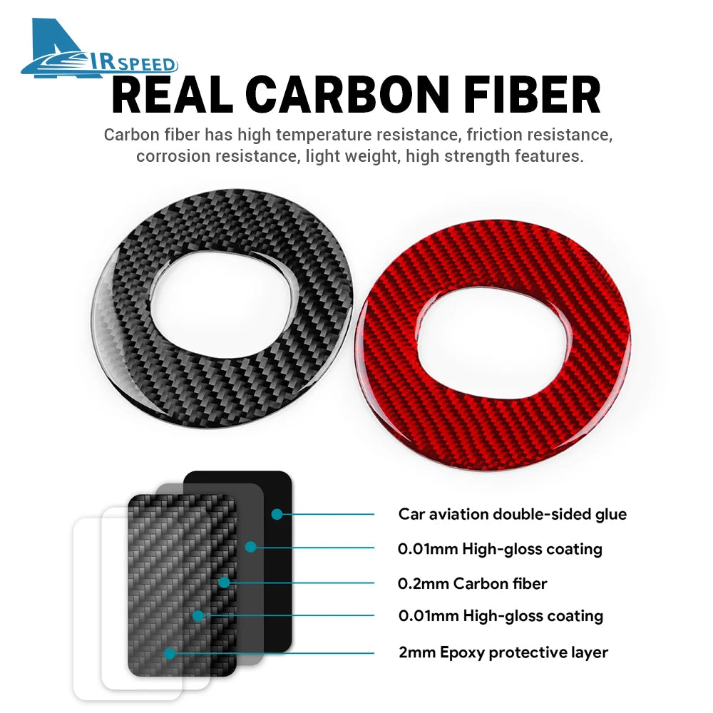Autocollant fibre de carbone pour centre du volant – Mazda 3 BP & CX-30 – photo 6