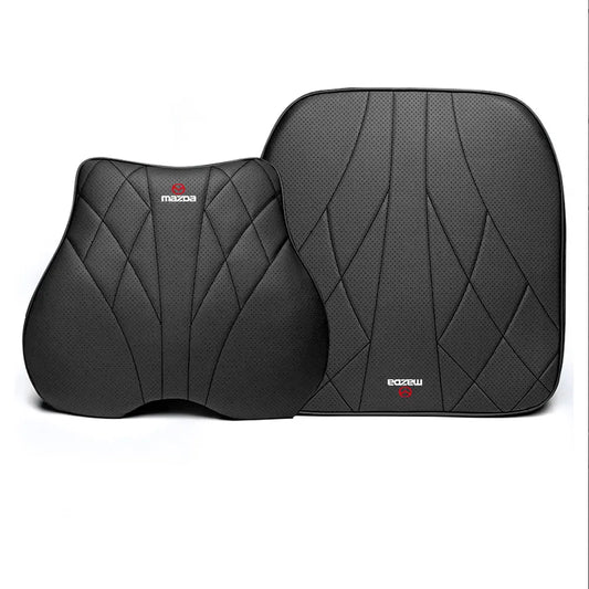 Coussins d'assise, appui-tête et lombaire en cuir nappa à mémoire de forme – photo 2