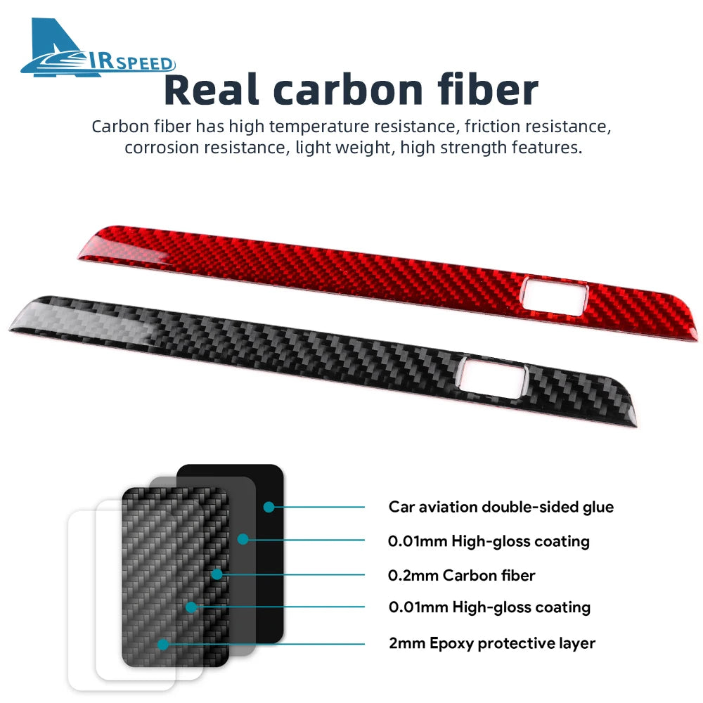 Autocollant fibre de carbone pour cadre de prise USB de console centrale – Mazda 3 BP – photo 6