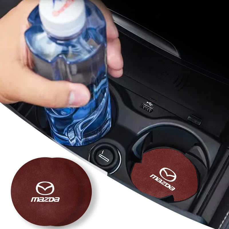 Lot de 2 Dessous de Verre en suédine Antidérapants pour Porte-Gobelets - Mazda