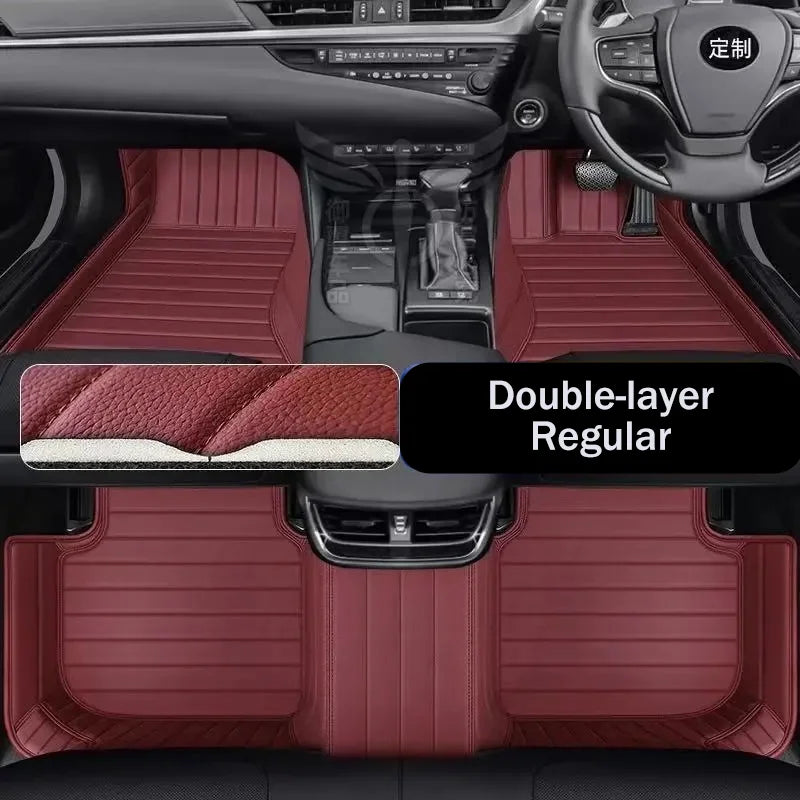 Tapis sol cuir premium anti-rayures noir bordeaux Mazda 3 CX-30 CX-5 sur-mesure - Mazdrive