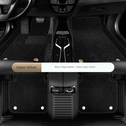 Tapis sol luxe cuir PU nano velours marron beige sur-mesure Mazda 3 CX-30 CX-5 - Mazdrive