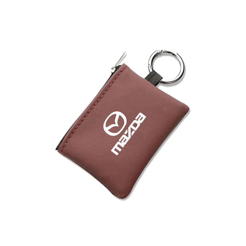 Étui compact similicuir noir porte-clés logo Mazda protection clé tous modèles - Mazdrive